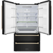 ZLINE Autograph Package - 48 In. Gas Range, Range Hood, Refrigerator, and Dishwasher in Black Stainless Steel with Gold Accents, 4AKPR-RGBRHDWV48-G