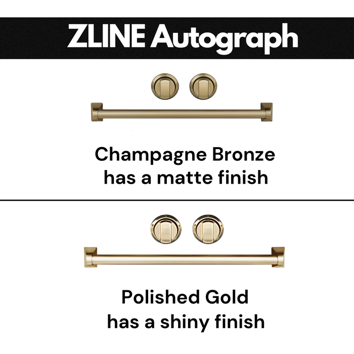 ZLINE Dishwashers ZLINE Autograph Series 24 inch Tall Dishwasher In Stainless Steel with Champagne Bronze Handle DWVZ-304-24-CB