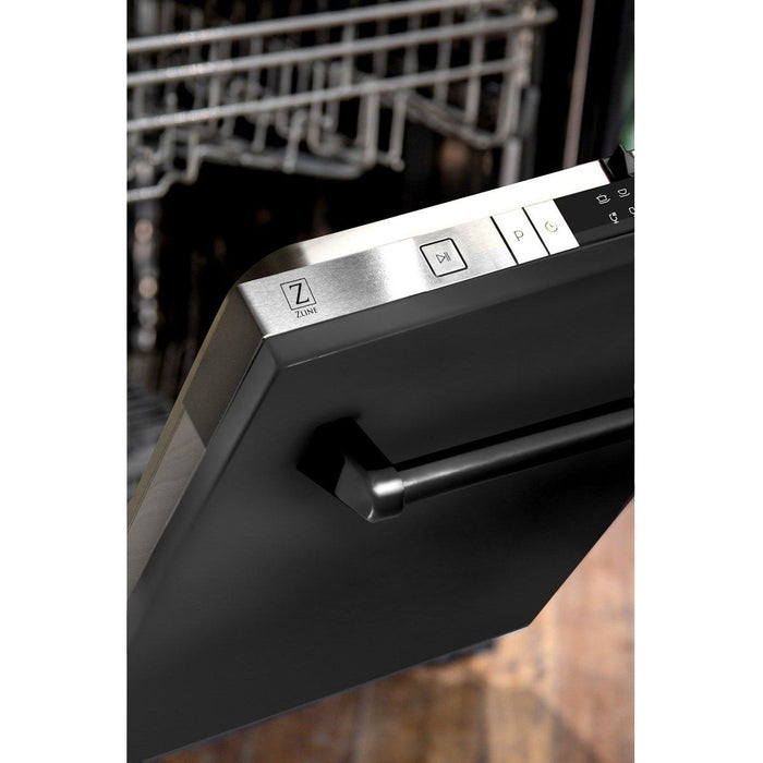 ZLINE Kitchen Appliance Packages ZLINE Black Stainless Steel 36 Range, 36 Range Hood and Dishwasher Appliance Package