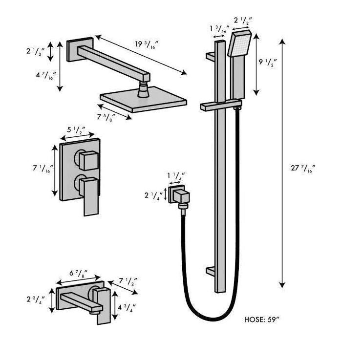 ZLINE Bliss Shower System in Brushed Nickel, BLS-SHS-BN