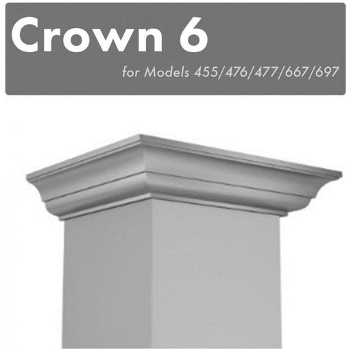 ZLINE Range Hood Accessories ZLINE Crown Molding 6 for Wall Range Hood Stainless Steel, CM6-455/476/477/667/697