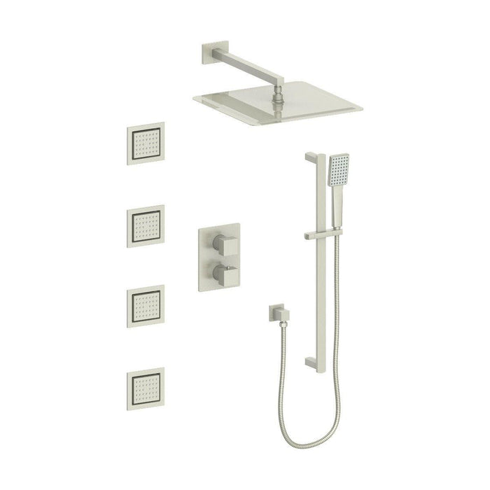 ZLINE Crystal Bay Thermostatic Shower System In Brushed Nickel CBY-SHS-T3-BN