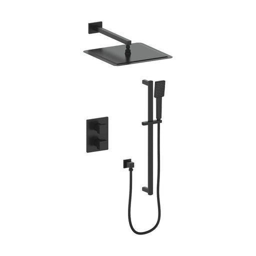 ZLINE Crystal Bay Thermostatic Shower System In Matte Black CBY-SHS-T2-MB