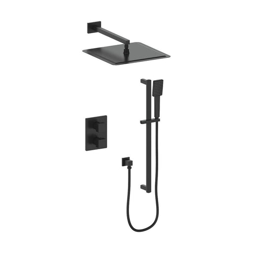 ZLINE Shower Sets ZLINE Crystal Bay Thermostatic Shower System In Matte Black CBY-SHS-T2-MB