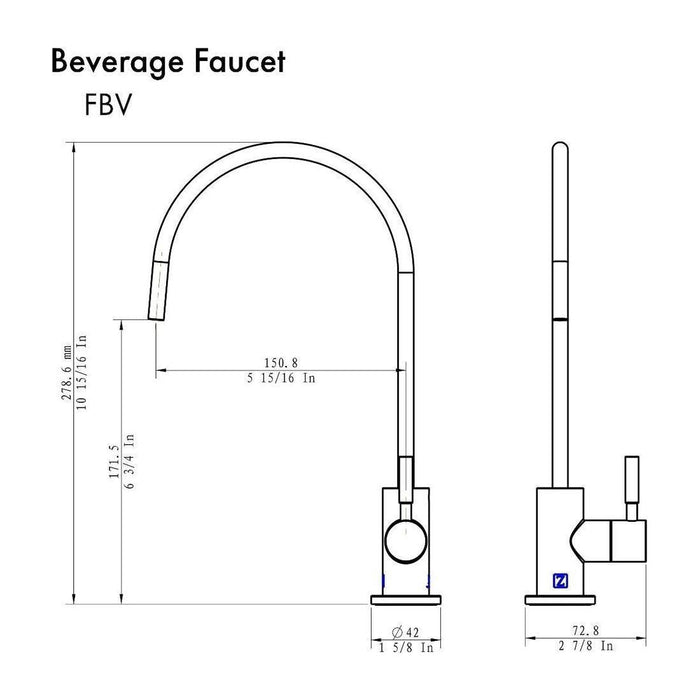 ZLINE Drink Faucet in Polished Gold FBV-PG