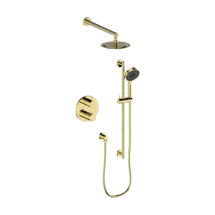 ZLINE Shower Sets ZLINE Emerald Bay Thermostatic Shower System In Polished Gold EMBY-SHS-T2-PG