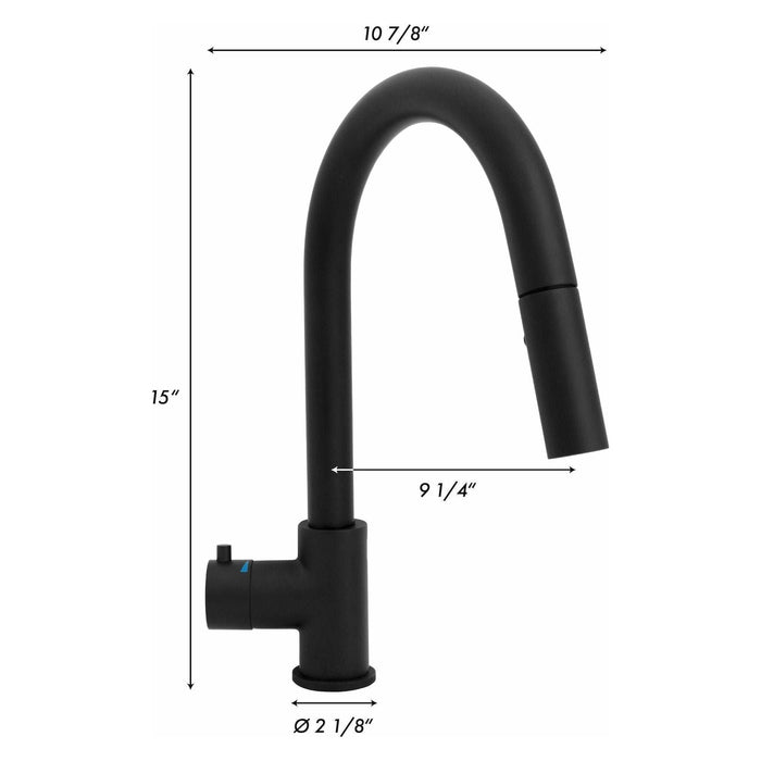 ZLINE Gemini Touchless Kitchen Faucet in Matte Black, GEM-KFS-MB