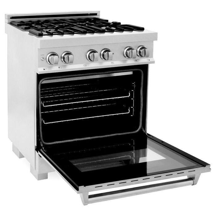 ZLINE Kitchen and Bath 30 in. Professional Dual Fuel Range with Gas Burner and Electric Oven In DuraSnow Stainless RAS-SN-30