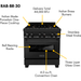 ZLINE Kitchen and Bath Appliance Package - 30 in. Dual Fuel Range, Range Hood, Microwave Drawer, Dishwasher, Refrigerator in Black Stainless, 5KPR-RABRH-MWDWV