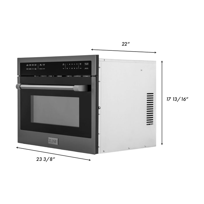 ZLINE Kitchen Appliance Packages ZLINE Kitchen Appliance Package - 48 In. Gas Range with Brass Burners, Range Hood and Microwave Oven in Black Stainless Steel, 3KP-RGBRHMWO-48