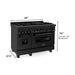 ZLINE Kitchen Appliance Package - 48 In. Gas Range with Brass Burners, Range Hood and Microwave Oven in Black Stainless Steel, 3KP-RGBRHMWO-48