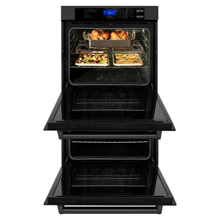 ZLINE Kitchen Appliance Packages ZLINE Kitchen Appliance Package with 36" Black Stainless Steel Rangetop and 30" Double Wall Oven, 2KP-RTBAWD36