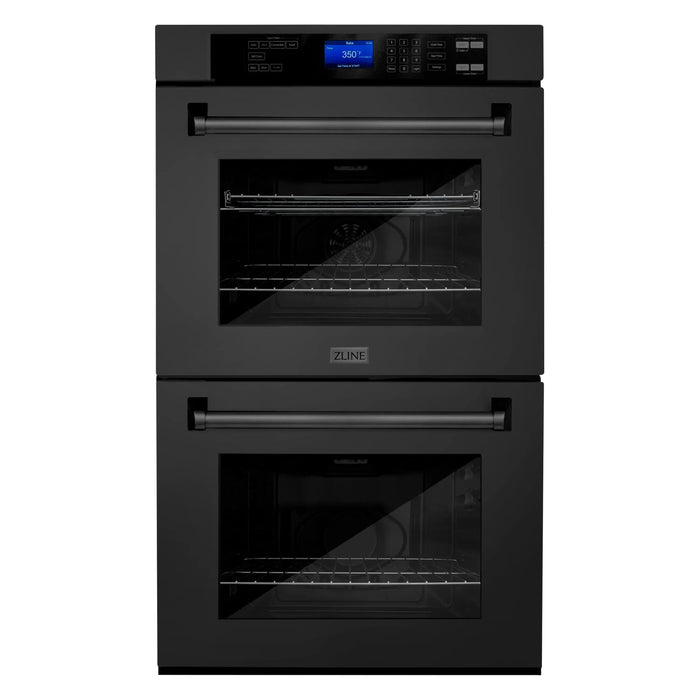 ZLINE Kitchen Appliance Packages ZLINE Kitchen Appliance Package with 36" Black Stainless Steel Rangetop and 30" Double Wall Oven, 2KP-RTBAWD36