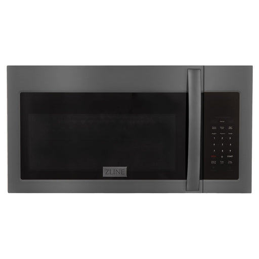 ZLINE Over the Range Convection Microwave Oven in Black Stainless Steel with Modern Handle and Sensor Cooking, MWO-OTR-30-BS