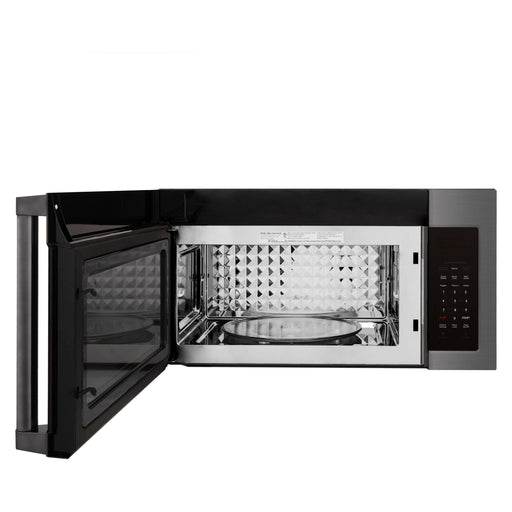 ZLINE Over the Range Convection Microwave Oven in Black Stainless Steel with Traditional Handle and Sensor Cooking, MWO-OTR-H-30-BS