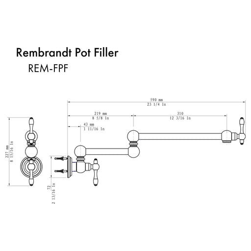 ZLINE Rembrandt Pot Filler in Brushed Nickel, REM-FPF-BN