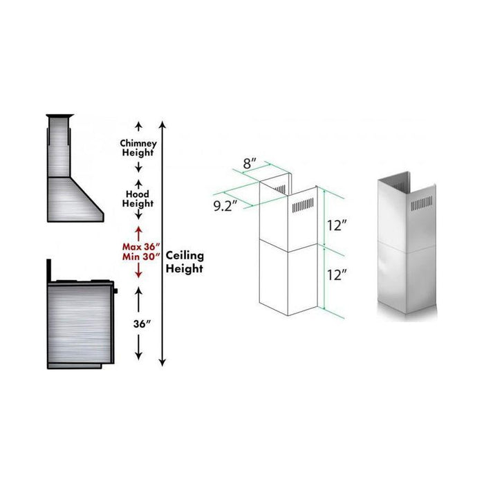 ZLINE Short Kit for 8ft. Ceiling