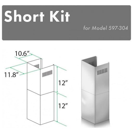 ZLINE Range Hood Accessories ZLINE Short Kit for 8ft. Ceilings-Outdoor Wall (SK-597-304)