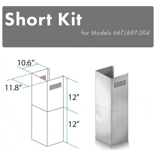 ZLINE Range Hood Accessories ZLINE Short Kit for 8ft. Ceilings-Outdoor Wall (SK-667/697-304)