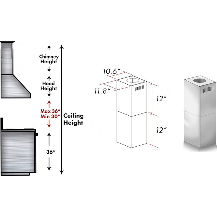 ZLINE Short Kit For Ceilings Under 8 Feet ISLAND (SK-597i)