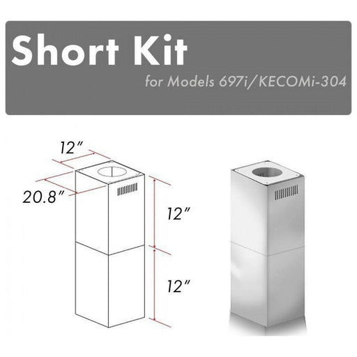 ZLINE Range Hood Accessories ZLINE Short Kit for Ceilings Under 8 feet, SK-697i/KECOMi-304