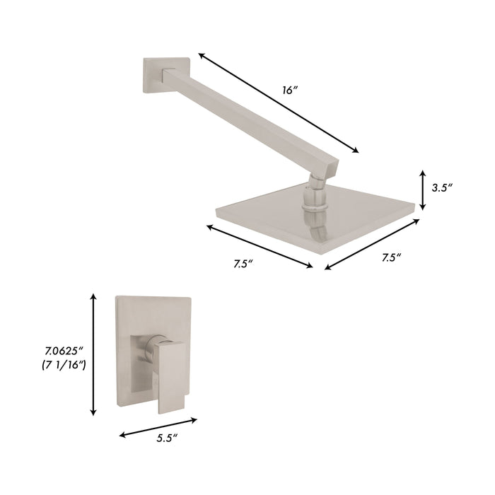 ZLINE Shower Faucet and Handle in Brushed Nickel, BLS-SHF-BN