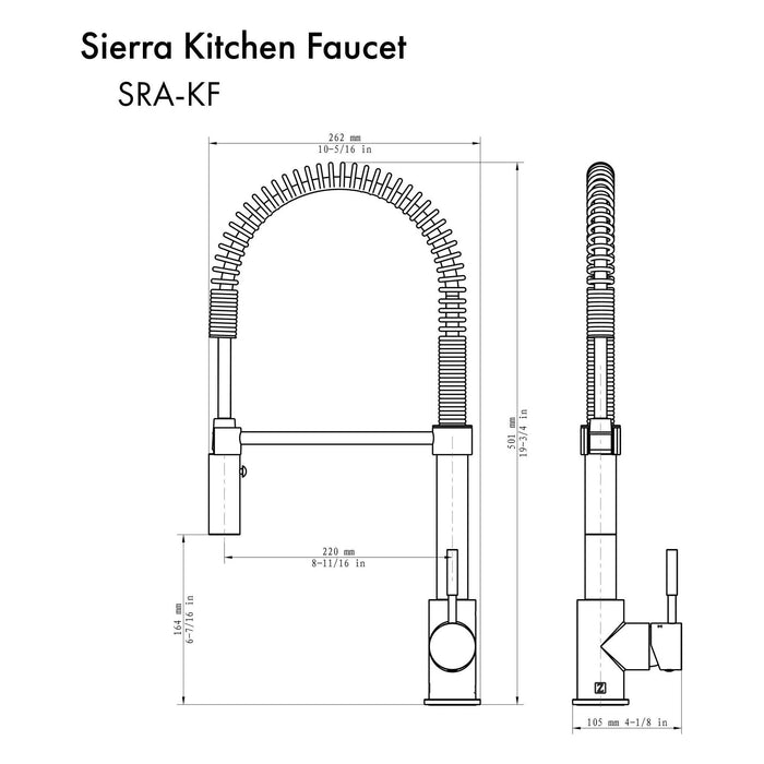 ZLINE Sierra Kitchen Faucet, SRA-KF-PG