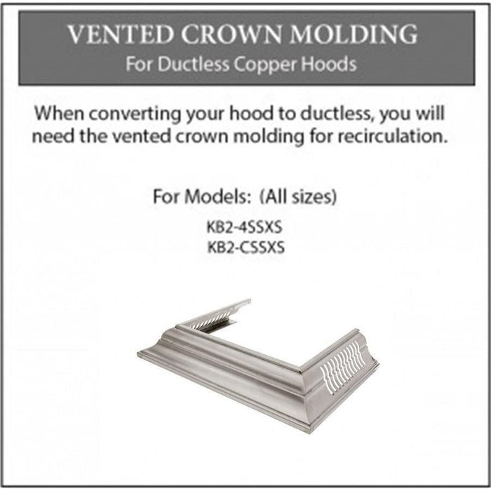 ZLINE Vented Crown Molding for Designer Range Hoods w/Recirculating Option (CM6V-KB-S304)