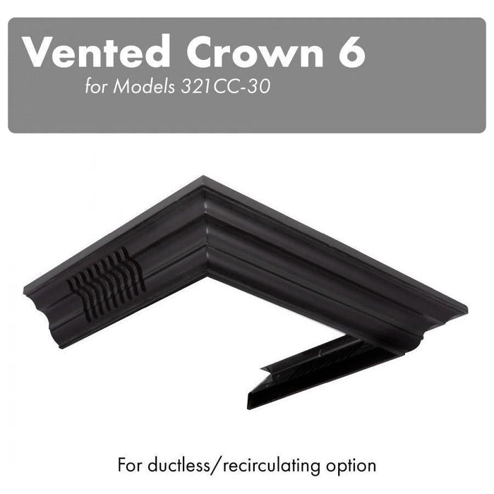 ZLINE Range Hood Accessories ZLINE Vented Crown Molding for Wall Mount Range Hood, CM6V-300C
