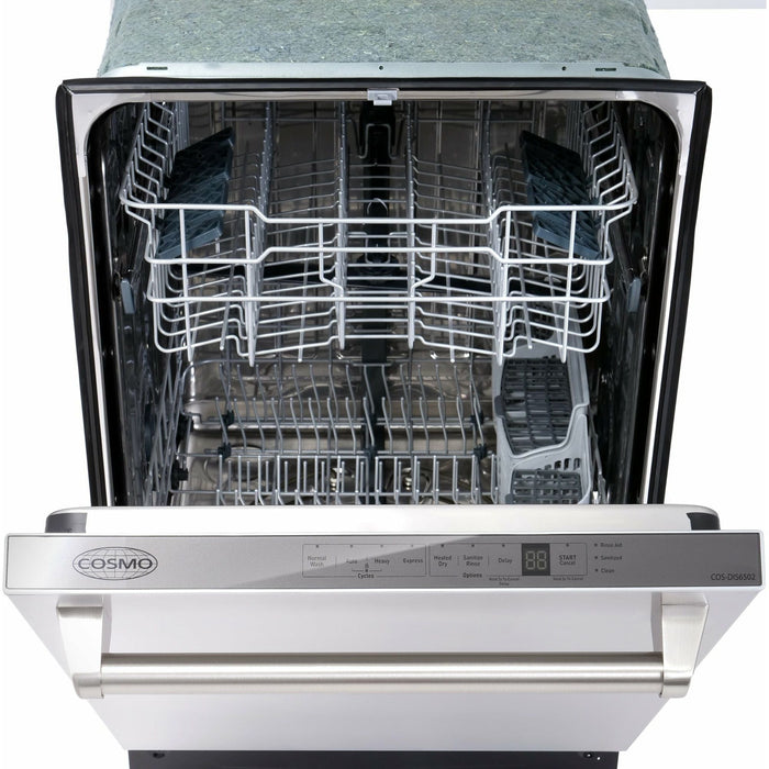 Cosmo Dishwashers Cosmo 24" Top Control Built-In Tall Tub Dishwasher Fingerprint Resistant, Stainless Steel COS-DIS6502