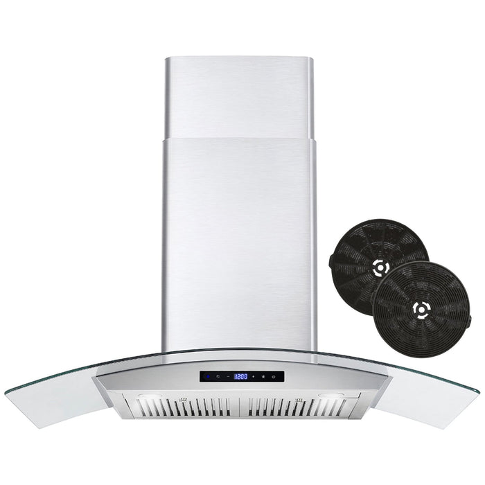 Cosmo 36" Ducted Wall Mount Range Hood in Stainless Steel with Touch Controls, LED Lighting and Permanent Filters  COS-668AS900
